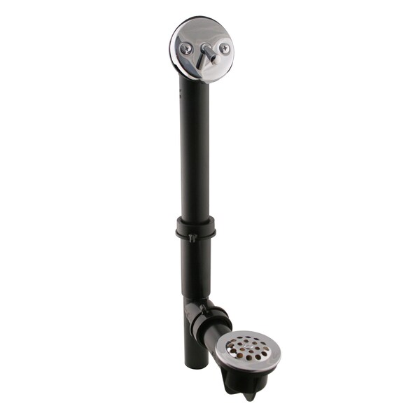 Westbrass Black 1-1/2" Tubular Trip Lever Bath Waste in Polished Nickel 592144-05 - main